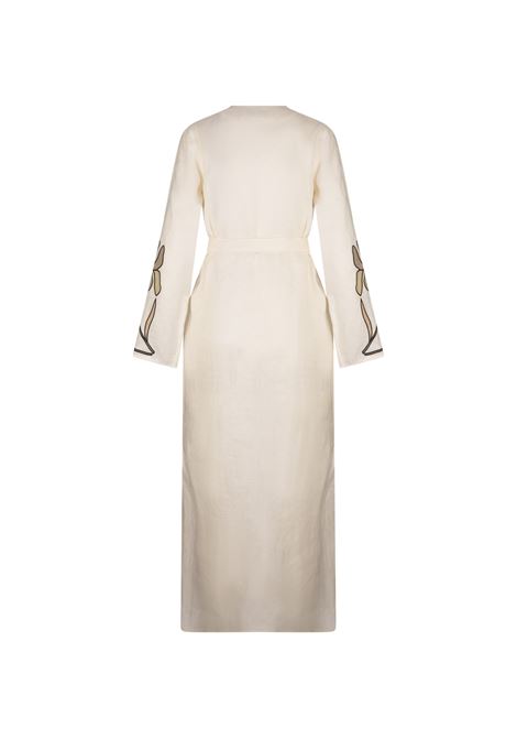 White Linen Caftan With Applications TORY BURCH | 163441961