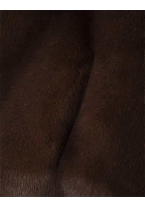 Brown Faux Fur Double Breasted Short Coat VALENTINI 1972 | 2101COCOA