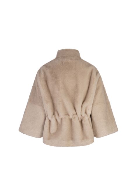 Beige Faux Fur Jacket With Drawstring Behind VALENTINI 1972 | 2109BEIGE