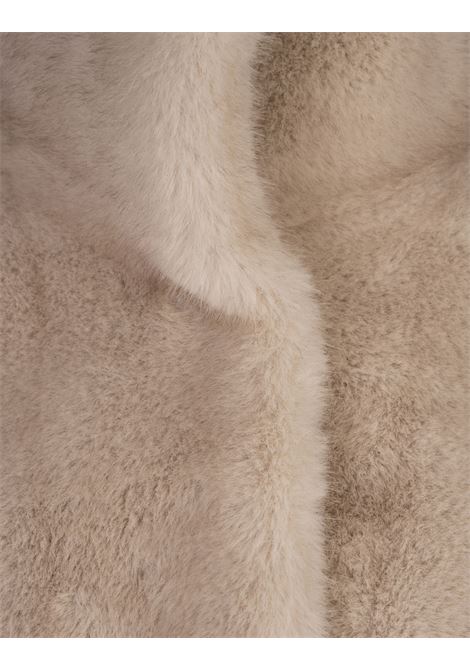 Beige Faux Fur Jacket With Drawstring Behind VALENTINI 1972 | 2109BEIGE