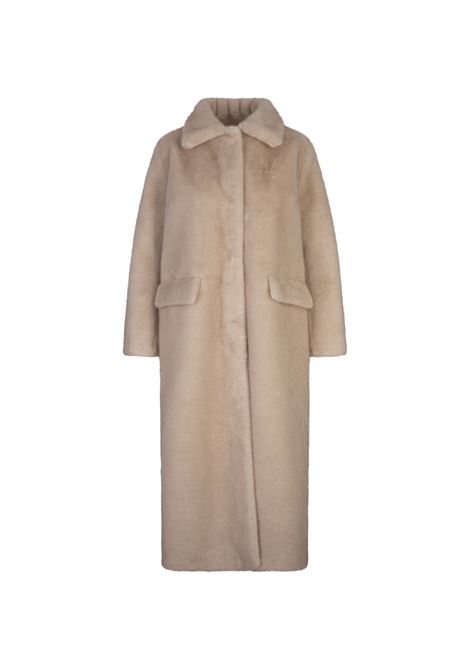 VALENTINI 1972 Cappotto Lungo in Finta Pelliccia Beige - VALENTINI 1972