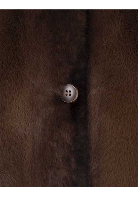 Brown Faux Fur Short Coat With Buttons VALENTINI 1972 | 2118COCOA