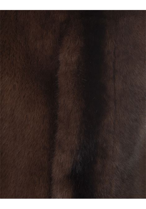 Brown Faux Fur Short Coat With Buttons VALENTINI 1972 | 2118COCOA