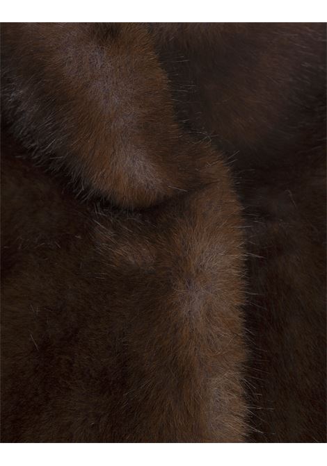 Brown Faux Fur Jacket With Drawstring Behind VALENTINI 1972 | 2131COCOA