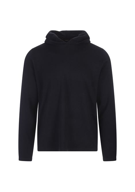 Navy Blue Hoodie In Wool And Cashmere VINCE | MR7856860403CBL