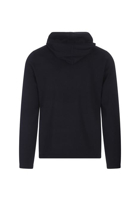 Navy Blue Hoodie In Wool And Cashmere VINCE | MR7856860403CBL