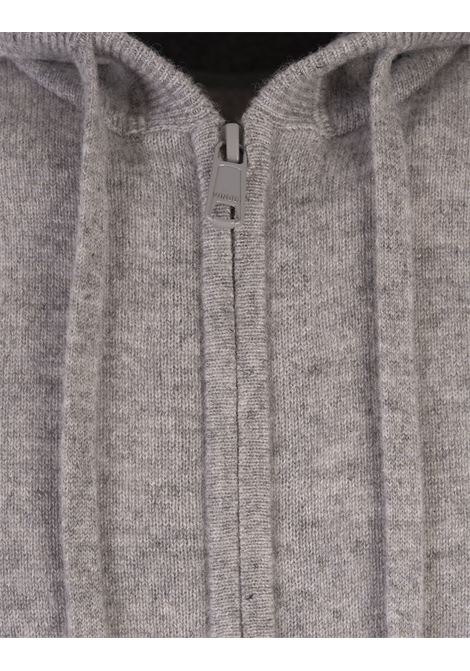 Felpa Con Zip e Cappuccio In Cashmere Grigio VINCE | MR7866893061HGY