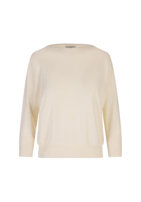 White Basic Sweater With Boat Neckline ZANONE | 850138-ZM696N2279