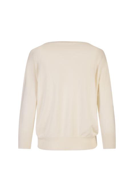 White Basic Sweater With Boat Neckline ZANONE | 850138-ZM696N2279