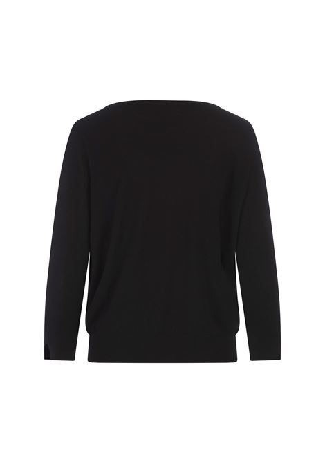 Black Basic Sweater With Boat Neckline ZANONE | 850138-ZM696N3017