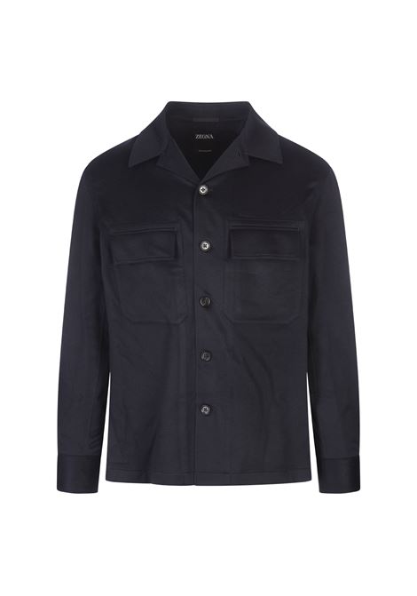 Alba Overshirt in Oasi Cashmere In Blue ZEGNA | E8V46-SOT6B923R