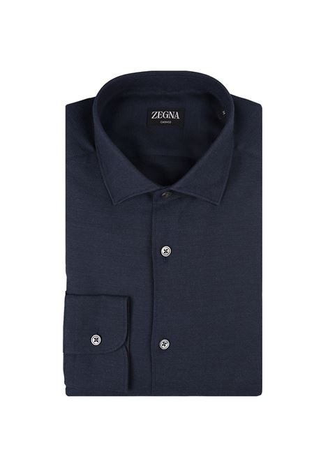 Navy Blue Cashco Shirt ZEGNA | E8X44A6-SRF5190G