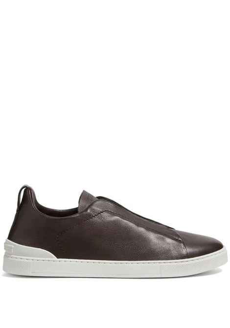 Sneakers Triple Stitch SECONDSKIN Marrone Scuro ZEGNA | LHOTA-S5207ZCFF