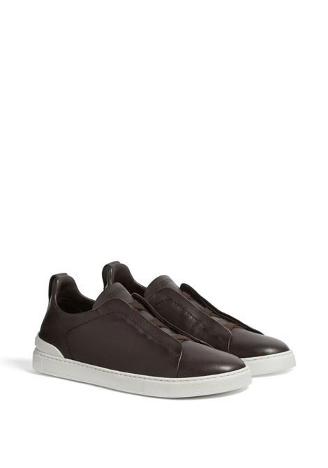 Sneakers Triple Stitch SECONDSKIN Marrone Scuro ZEGNA | LHOTA-S5207ZCFF