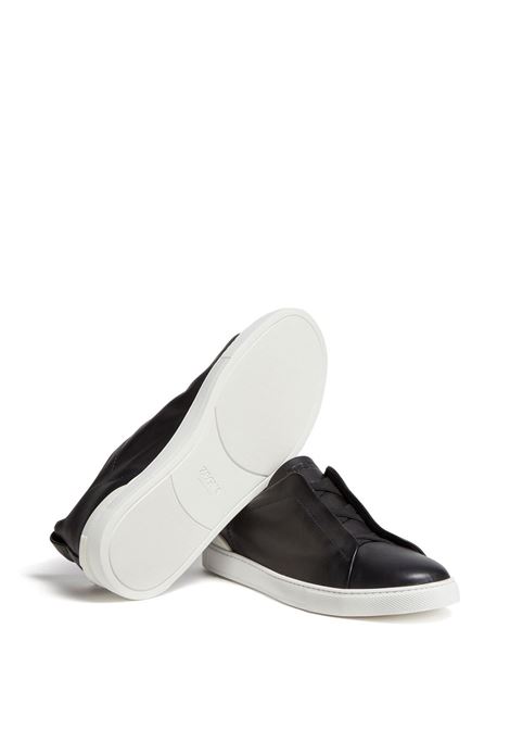 Triple Stitch SECONDSKIN Sneakers In Black ZEGNA | LHOTA-S5207ZNER