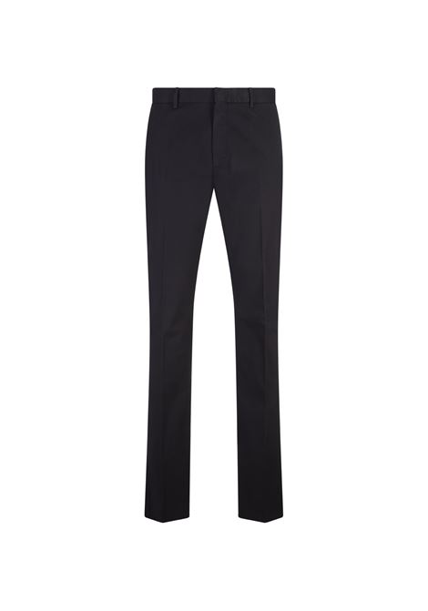 ZEGNA Pantaloni Slim Fit In Cotone Stretch Nero - ZEGNA