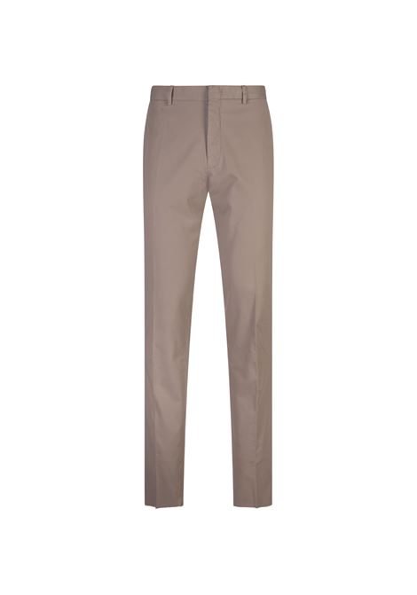 Taupe Stretch Cotton Slim Fit Trousers ZEGNA | UEI17A8-TR00N02R