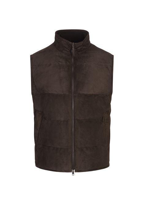 Brown Suede Padded Gilet ZEGNA | UEPVMA8-E184M09R