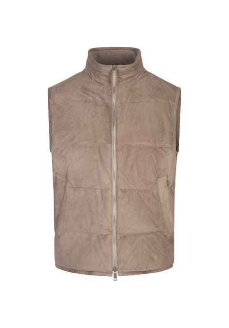 Khaki Suede Padded Gilet ZEGNA | UEPVMA8-E184N02R