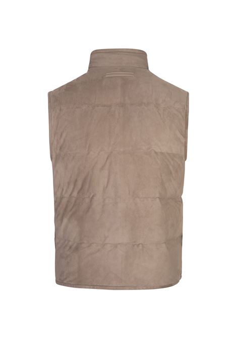 Gilet Imbottito In Suede Cachi ZEGNA | UEPVMA8-E184N02R