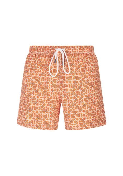 Kiton All-Monogram Swim Shorts in Green