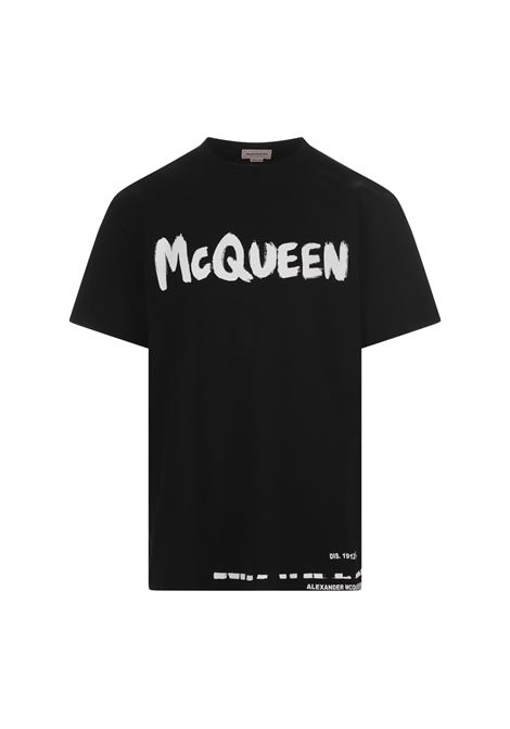 T-Shirt McQueen Graffiti Nera ALEXANDER MCQUEEN | 622104-QTZ570901