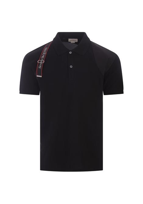 Harness Polo Shirt In Black ALEXANDER MCQUEEN | 625245-QSX331000
