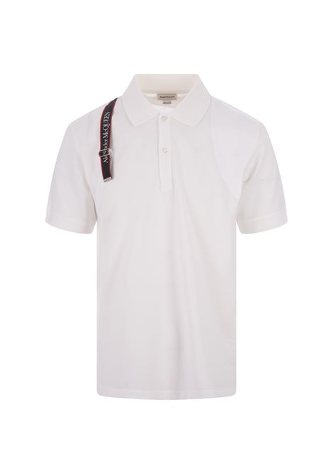 Harness Polo Shirt In White ALEXANDER MCQUEEN | 625245-QSX339000