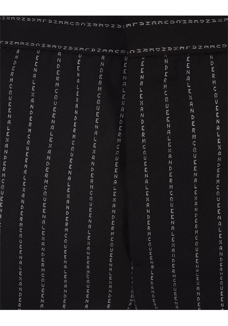 Black Pinstripe Trousers With Lettering Logo ALEXANDER MCQUEEN | 735205-QUAAR1090