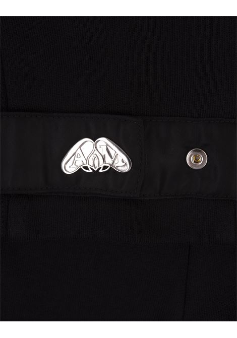 Black Bermuda Shorts With Seal Logo Straps ALEXANDER MCQUEEN | 766094-QXAAC1000