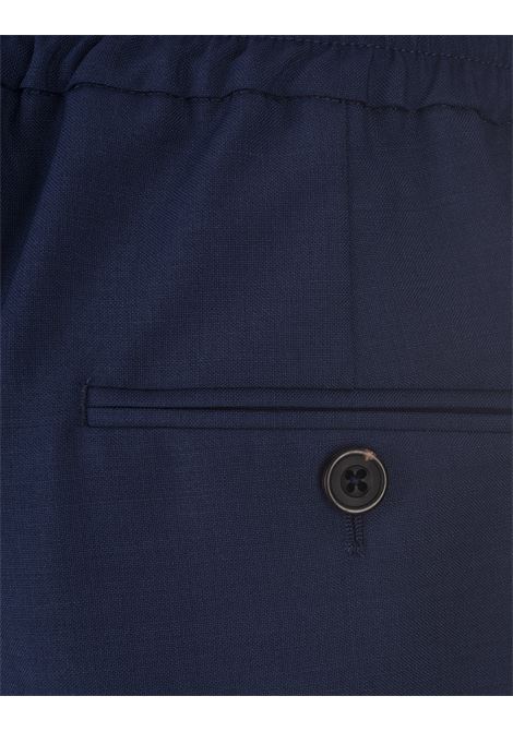  Dark Blue Wool and Mohair Cargo Bermuda Shorts ALEXANDER MCQUEEN | 774203-QUAAE4244