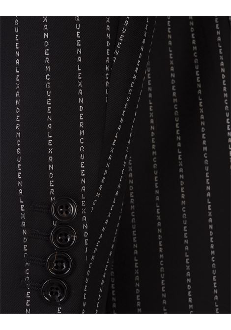 Black Pinstripe Jacket With Lettering Logo ALEXANDER MCQUEEN | 774669-QUAAR1090