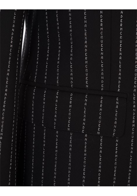 Black Pinstripe Jacket With Lettering Logo ALEXANDER MCQUEEN | 774669-QUAAR1090