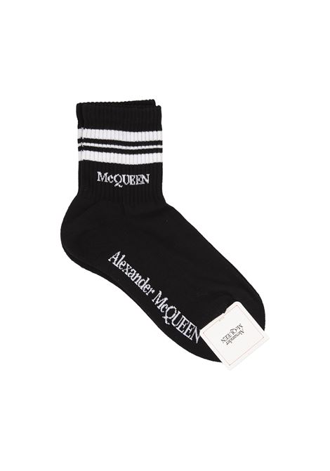 Black Socks With Stripes and Logo ALEXANDER MCQUEEN | 779365-3D17Q1077