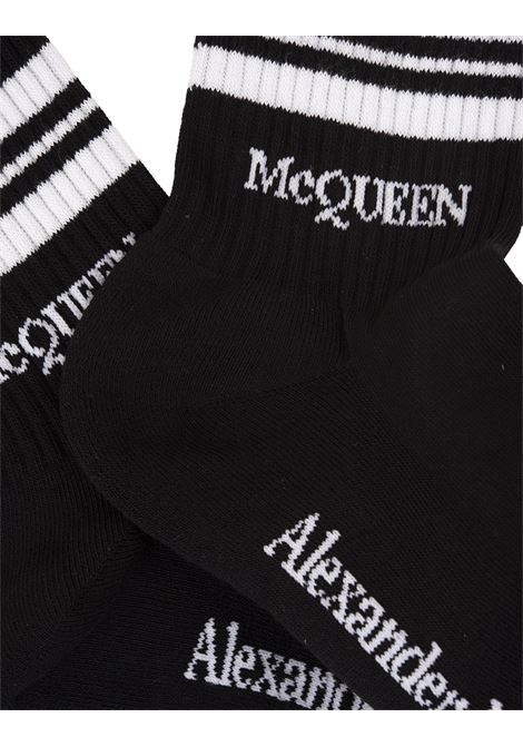 Black Socks With Stripes and Logo ALEXANDER MCQUEEN | 779365-3D17Q1077
