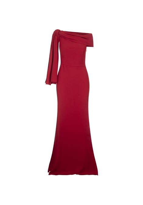 Red Long Dress With Draping ALEXANDER MCQUEEN | 781045-QEAAA6615