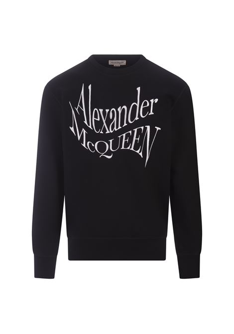 Black Sweatshirt With Distorted Logo ALEXANDER MCQUEEN | 781879-QXAAM1000