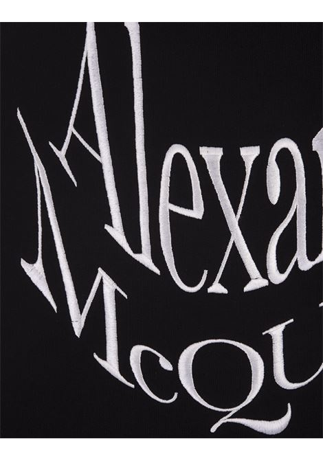 Felpa Nera Con Logo Distorto ALEXANDER MCQUEEN | 781879-QXAAM1000