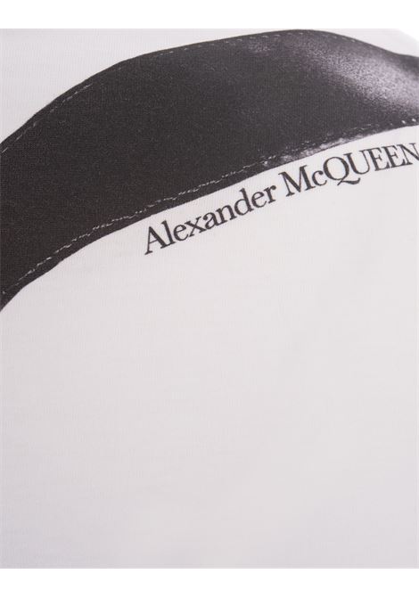 T-Shirt Bianca Con Maxi Logo Seal Dietro ALEXANDER MCQUEEN | 781984-QTAA90909