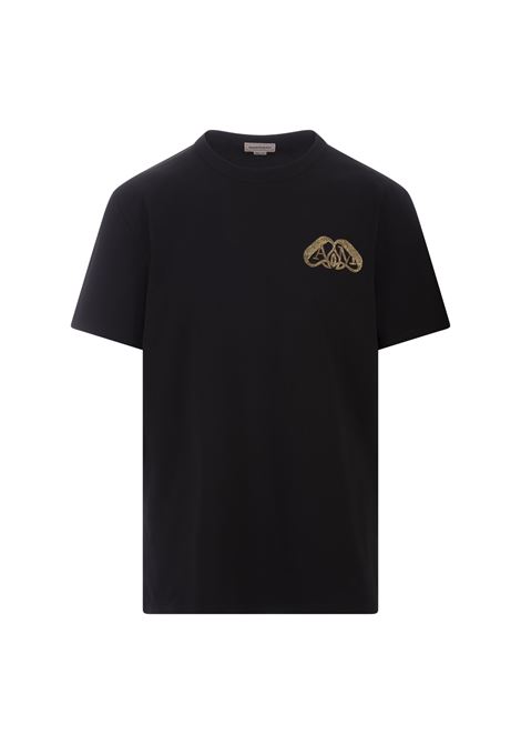 Half Seal Logo T-Shirt In Black ALEXANDER MCQUEEN | 781995-QXAAF1000