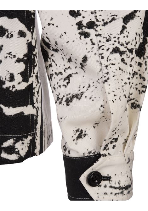 Giacca Camicia Con Stampa Fold In Bianco e Nero ALEXANDER MCQUEEN | 782174-QOAA01090