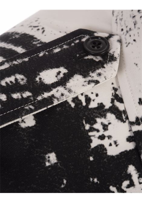 Shirt Jacket With Fold Print In Black And White ALEXANDER MCQUEEN | 782174-QOAA01090