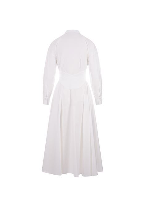 White Corset Midi Shirt Dress ALEXANDER MCQUEEN | 787712-QAABC9000