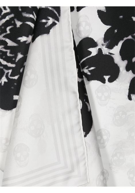 White Printed Silk Scarf ALEXANDER MCQUEEN | 789952-3001Q9260