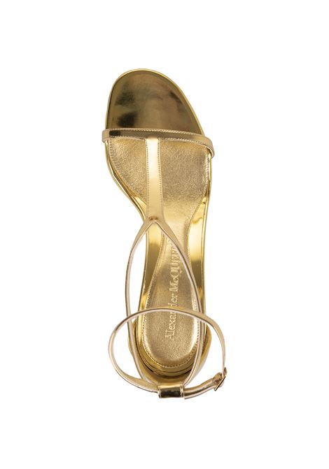 Harness Sandals In Gold Metallic Leather ALEXANDER MCQUEEN | 790117-W4K7A8001