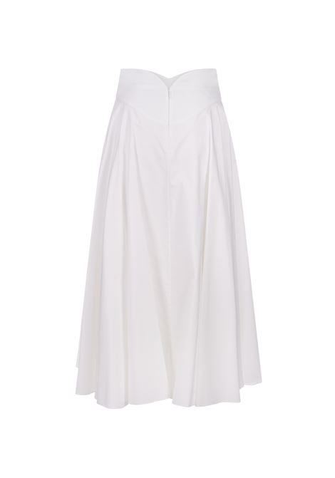 Corset Midi Skirt In White ALEXANDER MCQUEEN | 790922-QAABC9000