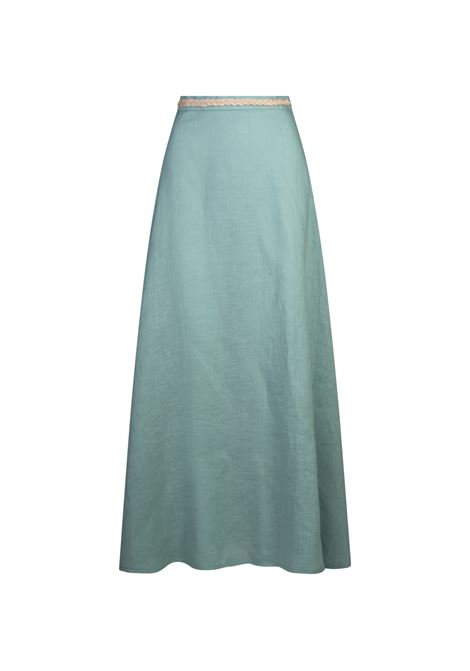 Charline Long Skirt In Light Blue Linen AMOTEA | CHARLINE-LINENLIGHT BLUE