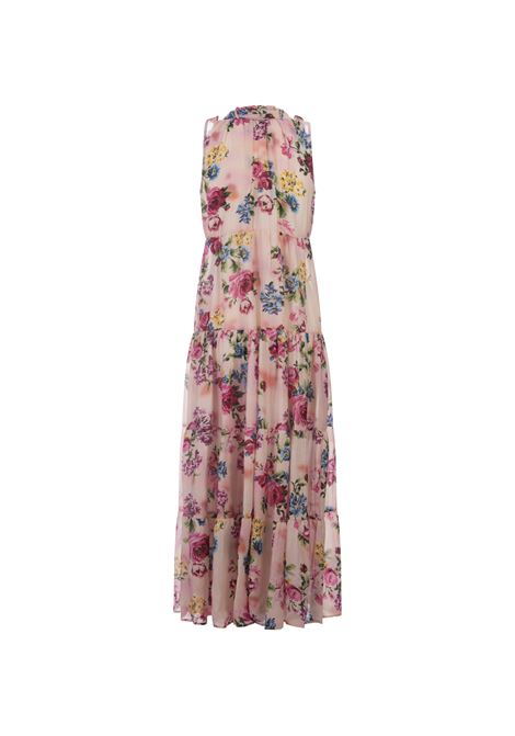 Pink Ludovica Long Dress With Print ANJUNA | LUDOVICA/HROSE