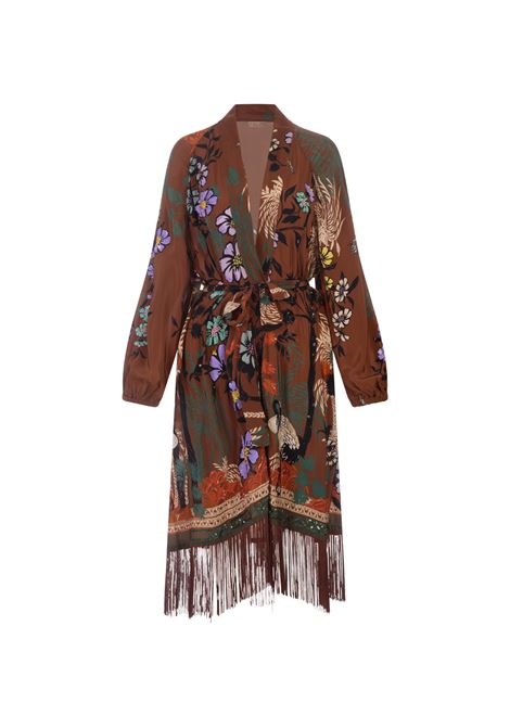 Wally Kimono Dress In Brown ANJUNA | WALLY/HBROWN