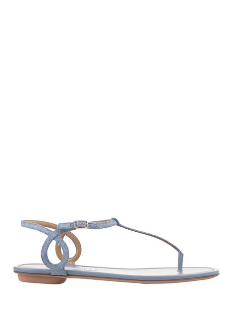 Blue Denim Almost Bare Sandals Flat AQUAZZURA | ALBFLAA0-JNNPPO